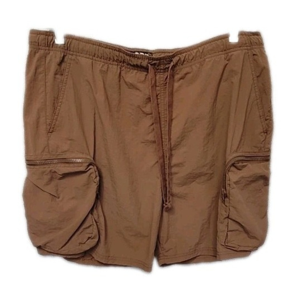 DR Essentials Men's Cargo Shorts XL Brown Zip Pocket Casual Utility Shorts